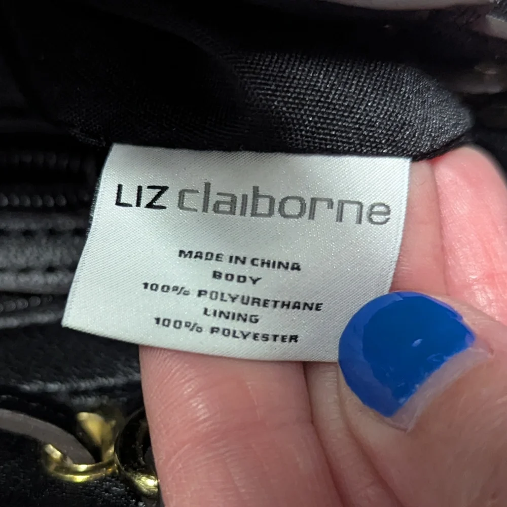 Liz Claiborne Black Elephant‎ Handbag With Knotted Bow Detail